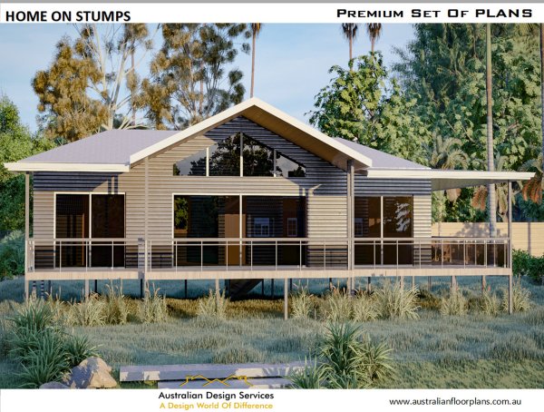 house plan on stumps - 2 bedroom
